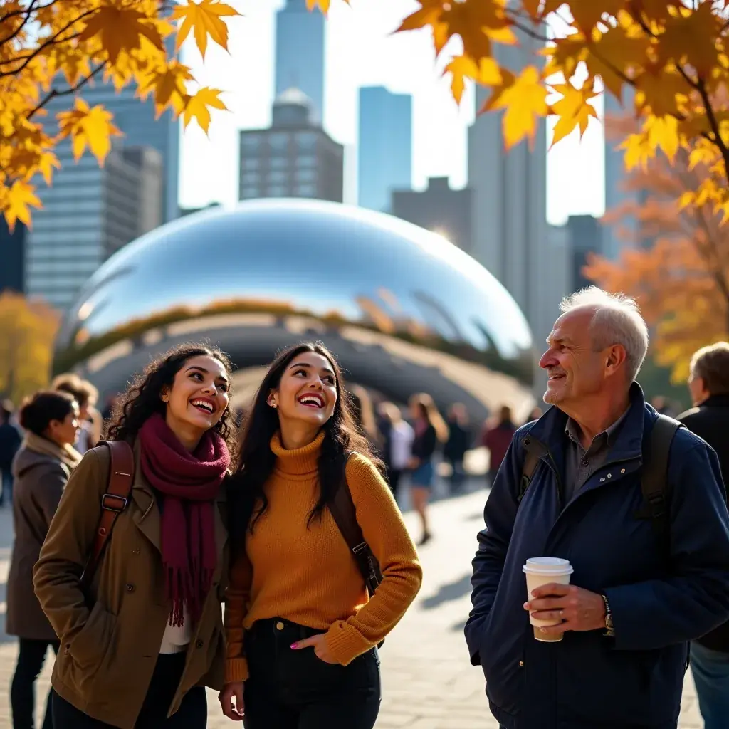 Widok na panoramę Chicago z jeziora Michigan w tle.